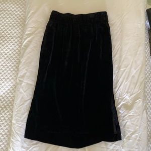 J. Crew Black Velvet Skirt